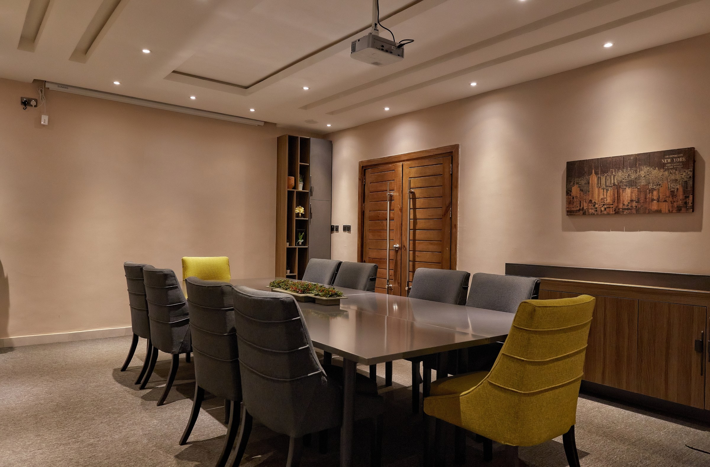 The Lara Function Room set for a meeting